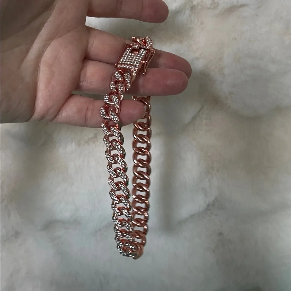 Rose Gold Chain for your dog or cat  with Rhinestones